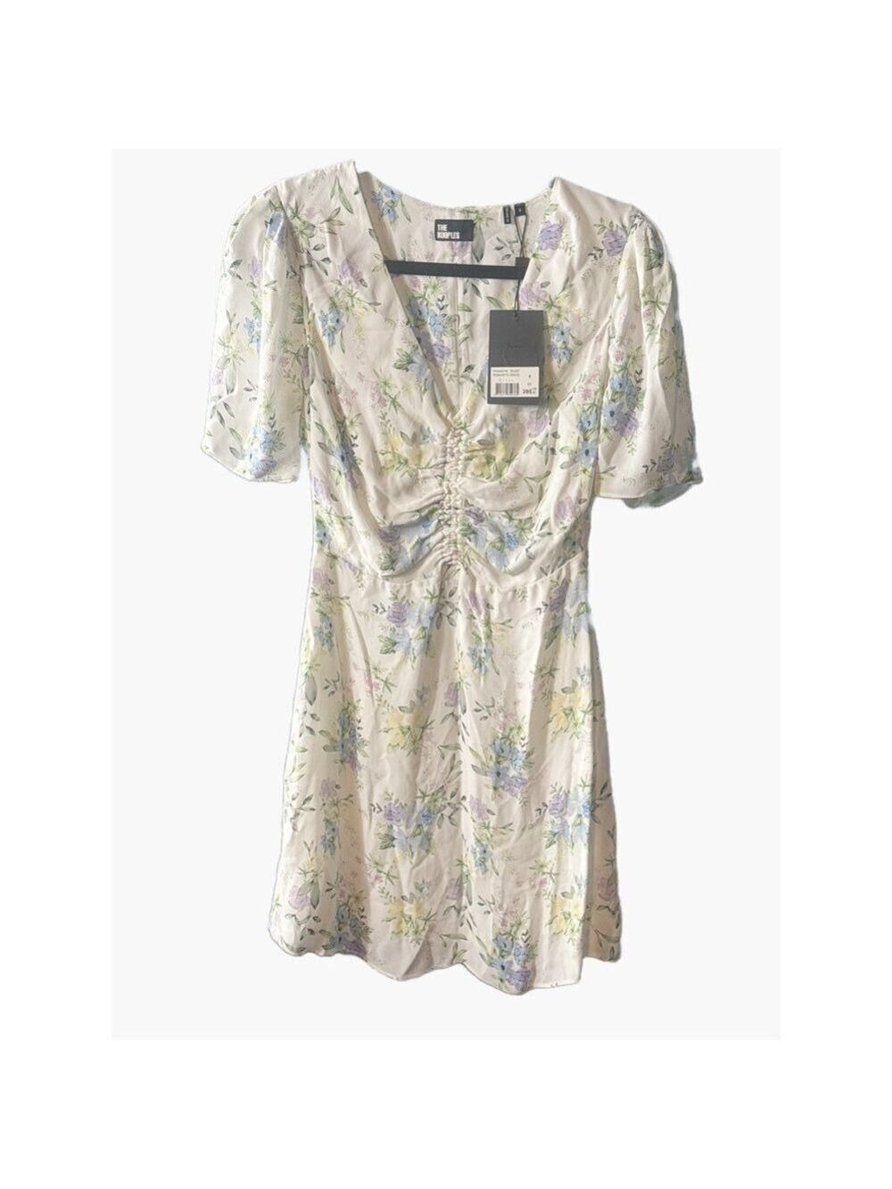 NWT The Kooples XS Romantic Mood Floral Mini Dress Puff Sleeve V-Neck $395 - Picture 3 of 4